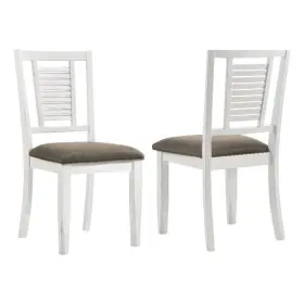 110412 Coaster Appleton Farmhouse Wood Dining Side Chair In Distressed White