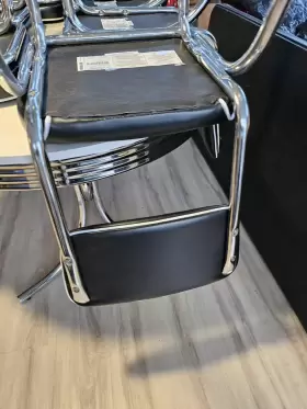 2066 Coaster Retro Dining Side Chair In Black And Chrome Set Of 2