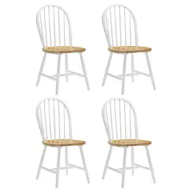 4129 Coaster Cinder Windsor Side Chairs Natural Brown And White Set Of 4