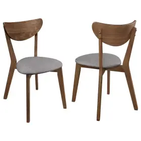 Coaster 711181289121 Alfredo Gray And Natural Walnut Fabric Dining Chairs Set Of 2