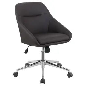 801426 Coaster Brown And Chrome Faux Leather Adjustable Height Office Chair With
