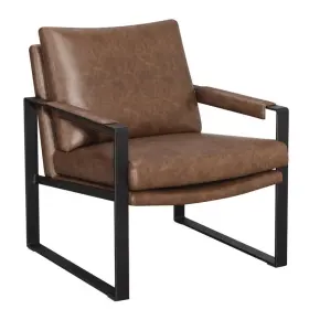 904112 Coaster Rosalind Upholstered Track Arm Accent Chair Brown