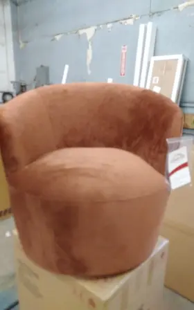 905631 Coaster Joyce Upholstered Barrel Back Swivel Chair Burnt Orange