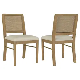 108932swd Coaster Fine Furniture Cane Dining Side Chairs Set Of 2 With Foam Padding Asian Hardwood Frame