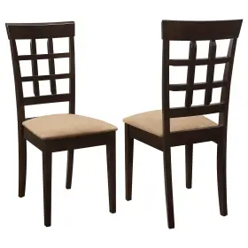 Coaster Fine Furniture 887698628125 Gabriel Wheat Back Side Chairs Cappuccino And Beige Set Of 2