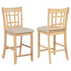 Coaster Furniture 106622 Lavon Wood Counter Height Dining Chair Linen And Light Oak Set Of 2