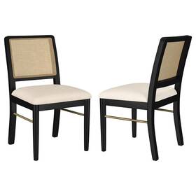Coaster Furniture 108932blk Arini Rattan Cane Dining Side Chair Black Set Of 2