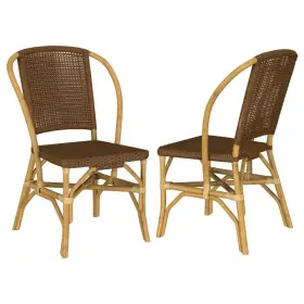 109122 Coaster Furniture Lexley Woven Rattan Dining Side Chair Brown Set Of 2