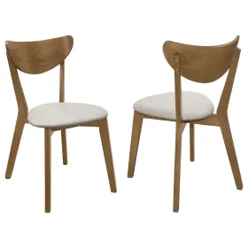 Coaster Home Furnishings 021032294489 Kersey Mid Century Modern Set Of 2 Wood Dining Side Chairs Curved Back Padded