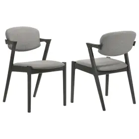115112 Coaster Home Furnishings Stevie - Set Of 2 Fabric And Wood Arm Chairs Sharp Armrests Open Back Pad