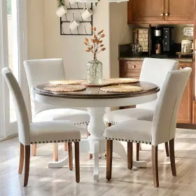 Colamy 605129075269 Upholstered Parsons Dining Chairs Set Of 4 Fabric Room Kitchen Side C