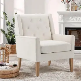 Colamy 635401907889 Mid-century Accent Chairs Modern Wingback Living Room Chair Upholstered Arm