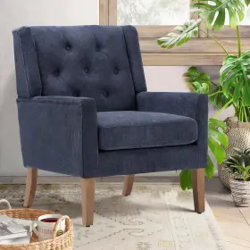 Colamy 635401907896 Mid-century Accent Chairs Modern Wingback Living Room Chair Upholstered Arm