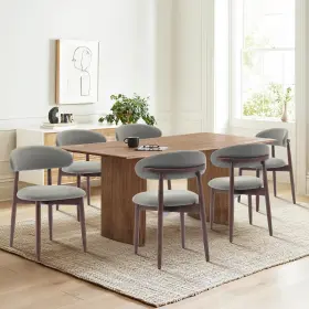 Colamy 635401911466 Wooden Dining Chairs Set Of 6 Modern Fabric Upholstered Kitchen Side