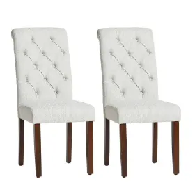 Colamy 636144796525 Tufted Dining Chairs Set Of 2 Upholstered Parsons Room Fabric K