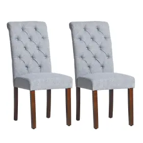 Colamy 636144796617 Tufted Dining Chairs Set Of 2 Upholstered Parsons Room Fabric