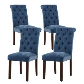 Colamy 636144796686 Tufted Dining Chairs Set Of 4 Upholstered Parsons Room Fabric