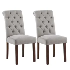 Colamy 636144796730 Tufted Dining Chairs Set Of 2 Upholstered Parsons Room