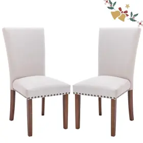 Colamy 658358544952 Parsons Dining Chairs Set Of 2 Upholstered Nailhead Room Kitchen Side