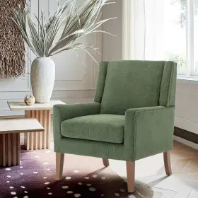 Dy-2237-green Colamy 658358547335 Upholstered Fabric Accent Armchair Set Of 1 Green