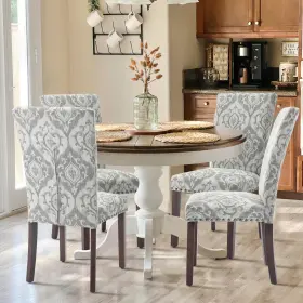 Colamy 658358547892 Upholstered Parsons Dining Chairs Set Of 4 Fabric Room Kitchen