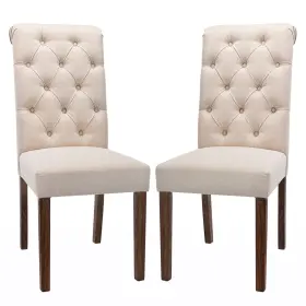 Colamy 688529195539 Tufted Dining Room Chairs Set Of 2 Accent Parsons Diner Upholstered F