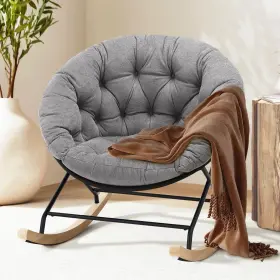 Colamy 932318001131 Rocking Chair Nursery Upholstered Glider Rocker Accent Saucer Armchair