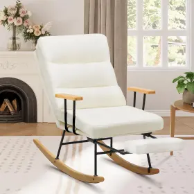 Colamy 932318001414 Rocking Chair With Footrest-glider Rocker Retractable Footrest And