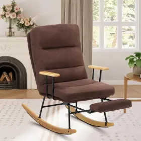 Colamy 932318001421 Rocking Chair With Footrest-glider Rocker Retractable Footrest And