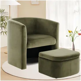 Colamy 932318002114 Accent Chair Storage Ottoman Living Room Modern Comfy Barrel Re