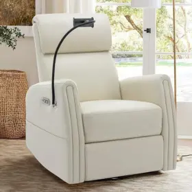 Colamy 932318003500 Power Swivel Glider Recliner Chair Nursery Rocking Leather 270 Swive