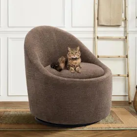Colamy 932318004095 Swivel Accent Chair Barrel 360 With Hidden Storage Mode