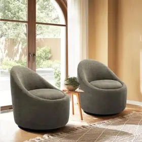 Colamy 932318004125 Swivel Accent Chair Set Of 2 360 Barrel With Hidden Storage M