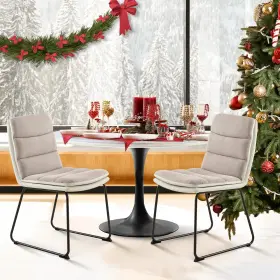 Colamy 932318007591 Modern Dining Chairs Set Of 2 Waffle Kitchen With Back Uphols