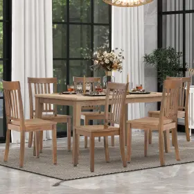 Colamy 932318011819 Wooden Dining Room Chairs Set Of 6 Spindle High Back Windsor Kitchen Side Ch