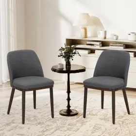 Colamy 932318012601 Upholstered Dining Chairs Set Of 2 Modern Kitchen With Back Fabric S