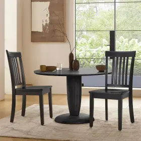 Colamy 932318026561 Wooden Dining Room Chairs Set Of 2 Spindle High Back Windsor Kitchen Side Ch