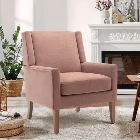 Colamy 932318026943 Modern Wingback Living Room Chair Upholstered Fabric Accent Armchair Single