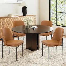 Colamy 932318027650 Modern Dining Chairs Set Of 4 Faux Leather Upholstered Room Di