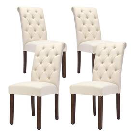 Colamy 975574730889 Tufted Dining Chairs Set Of 4 Upholstered Parsons Room Fabric
