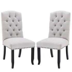 Colamy 975574731350 Button Tufted Dining Chairs Set Of 2 Upholstered Parsons Room