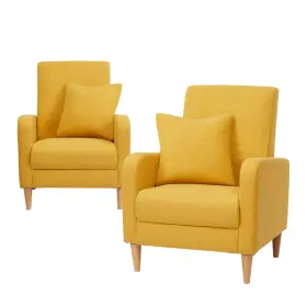 Colamy 975574731459 Modern Accent Living Room Chairs Set Of 2 Upholstered Fabric Armchair Read Inch