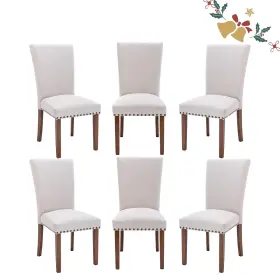 Colamy 975574733989 Parsons Dining Chairs Set Of 6 Upholstered Nailhead Room Kitchen Side