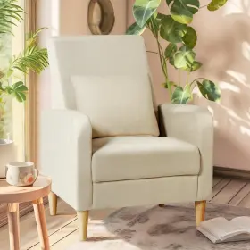 Colamy 975574734566 Modern Upholstered Accent Chair Armchair With Pillow Fabric Reading Living R