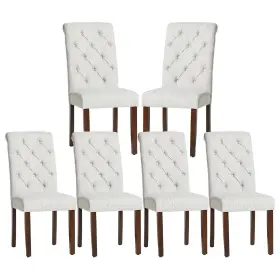 Colamy 975574734726 Button Tufted Dining Chairs Set Of 6 Parsons Upholstered Fabric Room