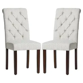 Colamy 975574734764 Button Tufted Dining Chairs Set Of 2 Parsons Upholstered Fabric Room