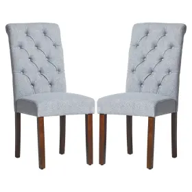 Colamy 975574734795 Button Tufted Dining Chairs Set Of 2 Parsons Upholstered Fabric