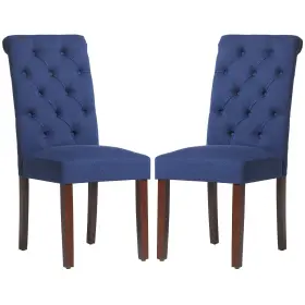 Colamy 977155471976 Button Tufted Dining Chairs Set Of 2 Parsons Upholstered Fabric Din Inch