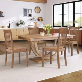 Colamy 977155474113 Wooden Dining Chairs Set Of 4 Spindle High Back Windsor Kitchen Side Chair