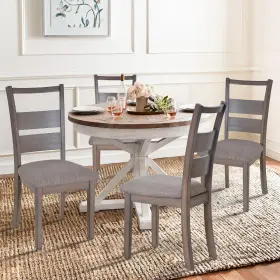 Colamy 977155474298 Upholstered Dining Chairs Set Of 4 Fabric Room Kitchen Side Chair Wit